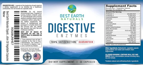 Vista 3 de Enzimas digestivas con 18 enzimas diferentes para ayudar a garantizar la digestión adecuada con cada comida. Fórmula más completa, de alta