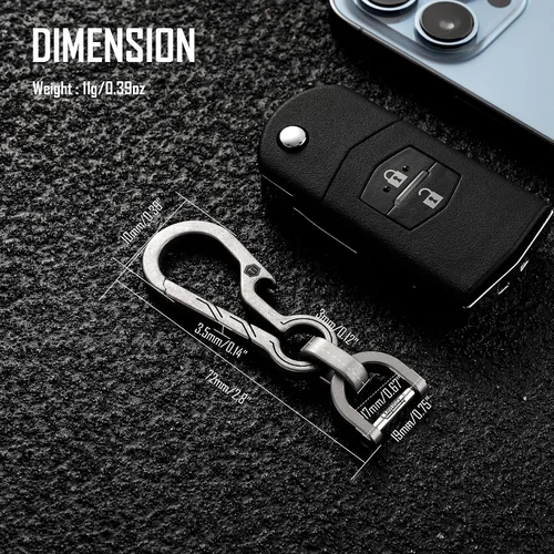 Vista 7 de KeyUnity KP03ST Titanium EDC Bolt Action Pen & KM14SW Titanium EDC Llavero Clip con Abrebotellas Bundle
