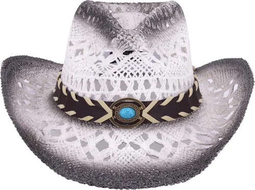 Vista 2 de Sombreros de vaquero retro de Rodeo Wild Western para hombre y mujer, estilo toro