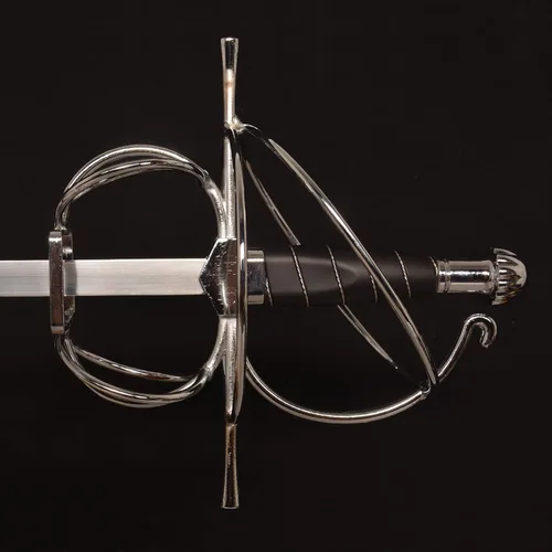 Vista 7 de 45.7" Renaissance Spanish Italian Style Rapier Fencing Sword with Spiral Swept-Hilt for Cosplay, Collection, Display