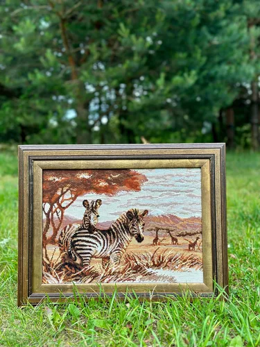 Vista 2 de RIOLIS - Zebras in the Savannah 1143, Kits de punto de cruz 15,75" x 11,81", Kits de punto de cruz para principiantes y avanzados, Kit de punto