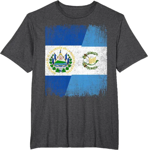 Vista 18 de Camiseta Half El Salvador Bandera de Guatemala con raíces guatemaltecas