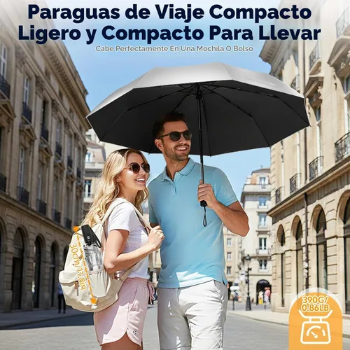 Vista 3 de ZOMAKE Paraguas UV para protección solar, paraguas compacto de viaje de 46