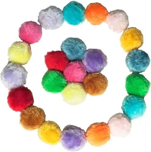 Vista 4 de Fashion's Talk Cat Toys Pelota de sonajero peludo para gatito, paquete de 6