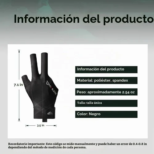 Vista 6 de Guantes de billar para mano derecha, guantes de billar de 3 dedos, guantes de billar para taco de piscina, guantes de billar transpirables de secado
