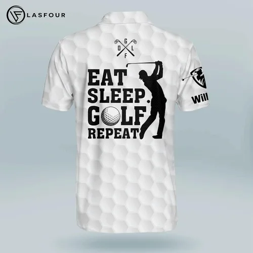 Vista 3 de LASFOUR Camisas de golf divertidas personalizadas para hombres camisas de golf locas para hombres camisas de golf con bandera de Estados Unidos