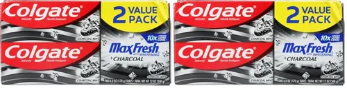 Vista 2 de Colgate Max Fresh Pasta de dientes + carbón, menta carbón (6 onzas, paquete de 2)