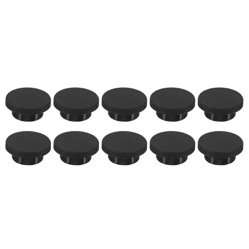 Vista 25 de MECCANIXITY Tapón de agujero de goma de silicona de 0.610 in de diámetro, tapón flexible suave para agujero de 0.591 in, negro, 10 piezas