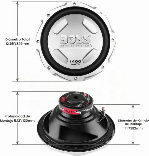 Vista 5 de BOSS Audio Chaos CX122 - Subwoofer de potencia para coche, 12 pulgadas, 2800 W, par