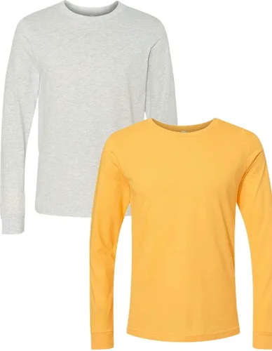 Vista 56 de Canvas Filmore 3501 - Camiseta de 4.2 onzas para hombre manga larga (1) Ceniza + (1) Jaspeado atlético