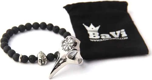 Vista 3 de ENXICO Ravens - Anillo de calavera con símbolo de Aegishjalmur de Awe de acero inoxidable 316L
