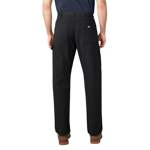 Vista 2 de Dickies Jeans de carpintero para hombre, ajuste relajado, pierna recta, Negro, 30 x 30