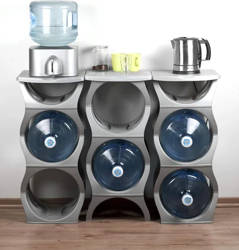Vista 6 de Bariboo Estante apilable para almacenamiento de botellas de agua, organizador de 5 galones, soporte para jarra para organización de cocina, gabinete