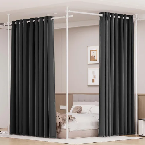 Vista 16 de Juego de cortinas divisoras de habitación, cortinas opacas extra anchas con Beige