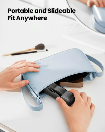 Vista 3 de Gaiatop Ventilador de mano portátil, 3 velocidades recargable por USB, pequeñas nubes lindas, mini abanicos deslizantes, bolsillo de maquillaje