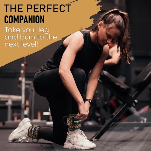 Vista 5 de BREAKING LIMITS Correas de tobillo para máquinas de cable para mujeres, juego de correas de tobillo para glúteos, accesorios de tobillo