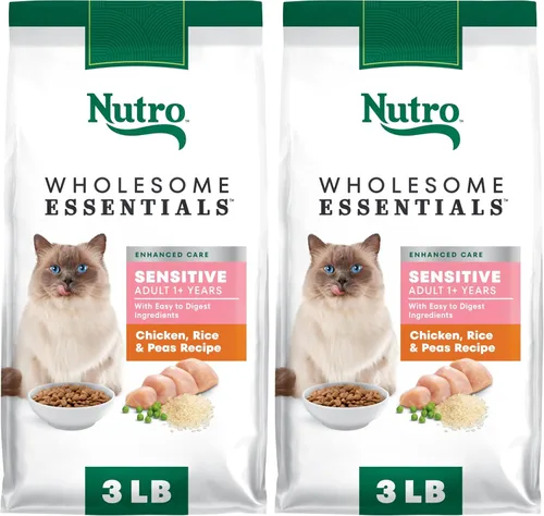 Vista 12 de Nutro Wholesome Essentials - Alimento seco natural para gatos, receta de estómago, pollo, arroz y guisantes, croqueta para gatos, bolsa de 3 libras