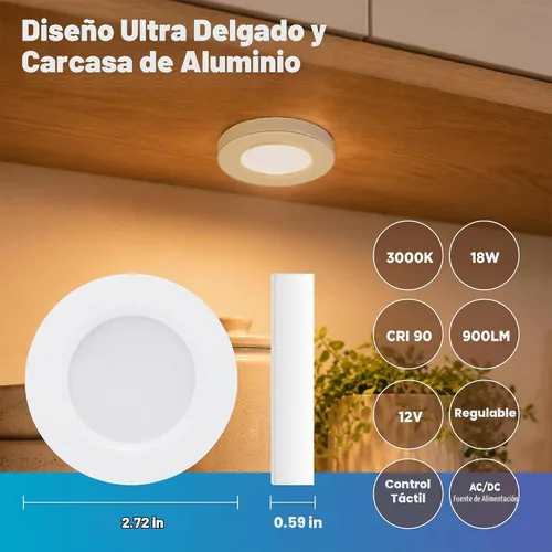 Vista 3 de Iluminación para debajo del gabinete, paquete de 6 luces LED 3 PAQUETES