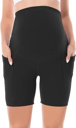 Vista 3 de V VOCNI Maternity Biker Shorts Over The Belly Women's Bike Shorts Athletic Workout Yoga Walking Shorts