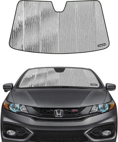Vista 8 de Pigenius Parasol para parabrisas Honda Civic Coupe 2012-2015, acabado plateado metálico