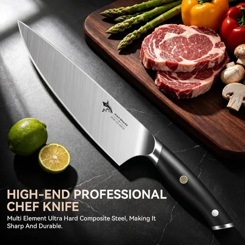 Vista 10 de MAD SHARK Cuchillo de chef de 8 pulgadas, acero inoxidable alemán de alto