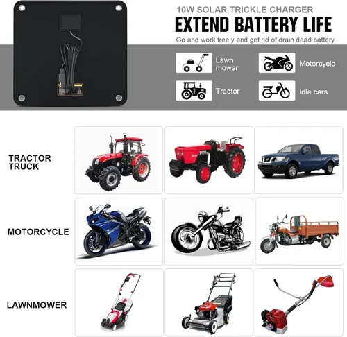 Vista 4 de ECO-WORTHY Cargador Mantenedor de Batería Solar para Automóvil de 10W, 12V Impermeable Portátil, Cargador de Goteo Solar para Automóvil, Camión