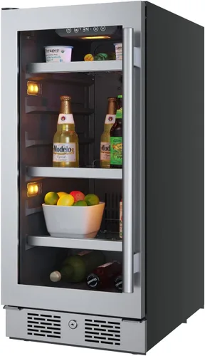 Vista 8 de Avallon ABR151BLSS Centro de bebidas de 15 pulgadas de ancho para 86 latas con iluminación LED