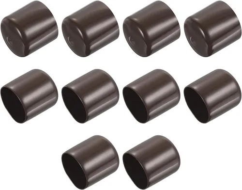 Vista 143 de uxcell 10 tapas de goma para extremos de 0.591 in de identificación, tapa de extremo redondo, protectores de rosca de tornillo, color negro