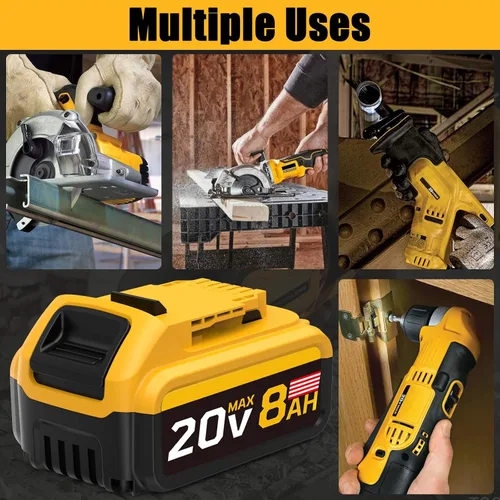 Vista 13 de Reemplazo de 8.0Ah compatible con batería Dewalt 20V Max con alta capacidad Herramientas eléctricas inalámbricas Batería de 20 voltios DCB200 DCB201
