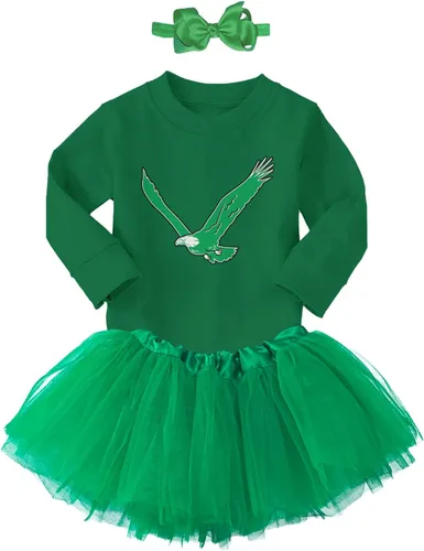 Vista 2 de Eagle - Conjunto de body deportivo Philly para bebé + falda tutú + diadema con lazo