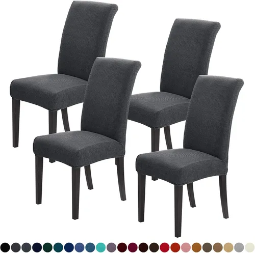 Vista 58 de Joccun - Juego de 2 fundas para sillas de comedor, fundas elásticas para sillas de comedor, fundas de asiento para sillas de comedor, funda de Negro
