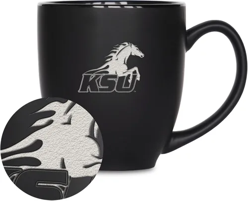 Vista 421 de Rico Industries - Taza de cerámica mate negra con grabado láser estándar de 15oz para NCAA (escuelas T & U) - Para bebidas calientes o frías