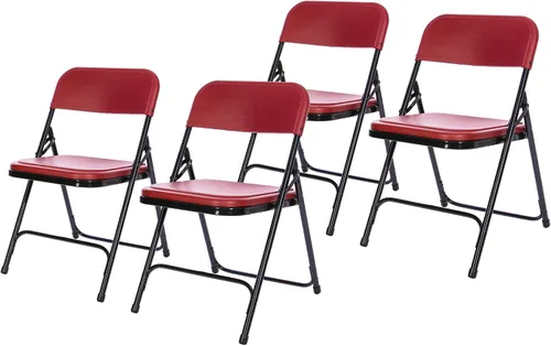 Vista 16 de OEF Furnishings OEF810 OEF800 Series Silla plegable de plástico ligero (asiento negro, marco negro, paquete de 4)