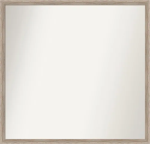Vista 54 de Amanti Art Espejo de baño blanco para sobre el fregadero, 24 x 27 pulgadas, espejo de tocador rectangular con cuña de madera dura, marco de madera