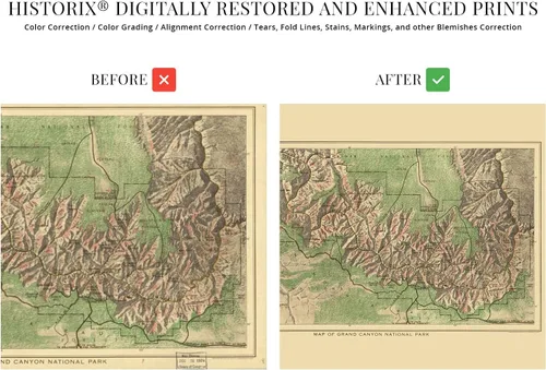 Vista 3 de HISTORIX Póster vintage del Parque Nacional del Gran Cañón de 1926 – Póster vintage de 18 x 24 pulgadas – Mapa histórico del Gran Cañón para pared