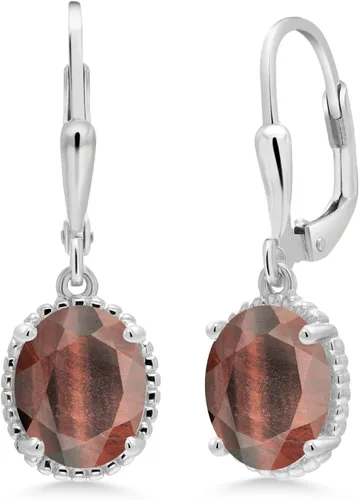 Vista 103 de Gem Stone King Aretes colgantes de gota para mujer, plata de ley 925, piedra natal ovalada de 0.354 x 0.276 in, joyería fina, regalos para ella