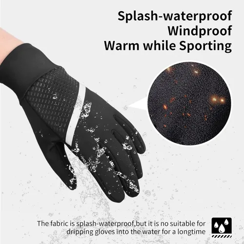 Vista 3 de Arcweg Guantes deportivos cálidos de invierno para niños, pantalla táctil, antideslizantes, para clima frío, para correr, montaña, nieve, esquí