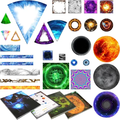 Vista 10 de CZYY DND AOE Plantilla de hechizo, marcador de efecto de daño de área acrílica Measures Radius, Cube, Cone, Erasable, Gift Box Included, Gaming