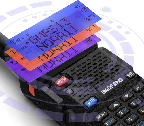 Vista 6 de BAOFENG Radio GMRS UV-5G (UV-5X), radio bidireccional recargable de largo alcance con recepción y escaneo meteorológico NOAA, radio de mano GMRS