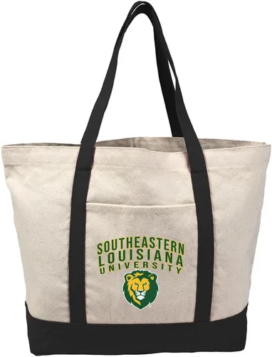 Vista 104 de Campus Lab Bolsa de lona con logotipo primario colegiado con bolsillo externo, bolsa de hombro reutilizable para ir de compras, playa Águilas A&m