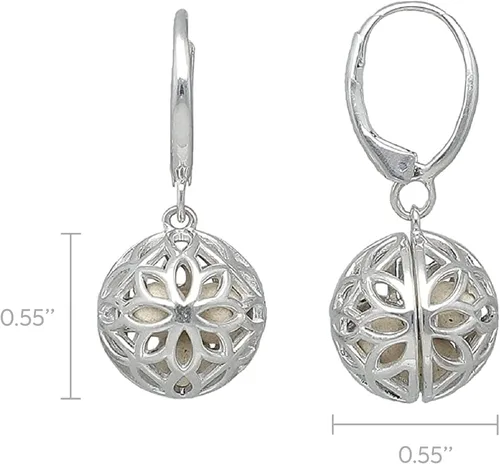 Vista 2 de Lisa Hoffman Fragrance Earrings for Women 06 Sunray Charm with Fragrance Beads Classic Elegant Earrings with Leverback Closure Fragrance Jewelry for