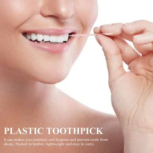 Vista 4 de Palillos de dientes para dientes, 1000 unidades, palillos de dientes de doble cabeza interdental, cuidado bucal (color aleatorio)