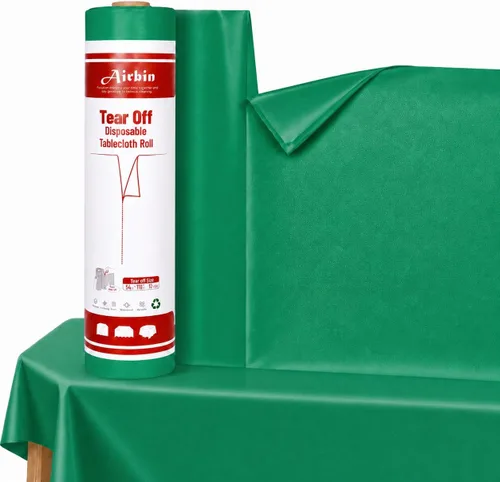 Vista 51 de Mantel de plástico, 110 pies x 54 pulgadas en rollo desechable de plástico
