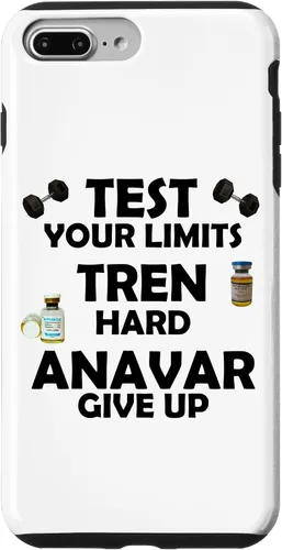 Vista 9 de iPhone 15 Funny Test Limits Tren Hard Never Give Up Gym Bodybuilding Case