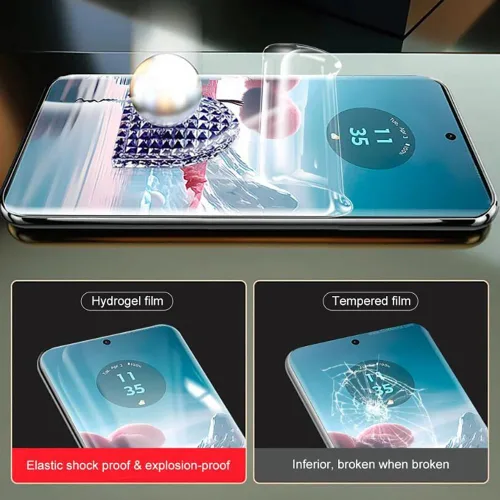 Vista 2 de Paquete de 2 protectores de pantalla suaves de ultra alta definición para Motorola Moto G Stylus 5G (2024), película de hidrogel flexible irrompible