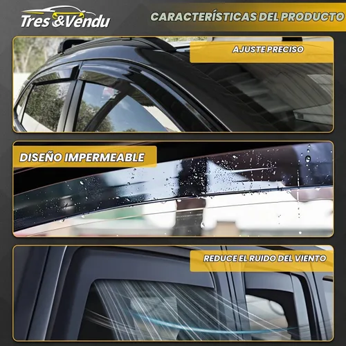 Vista 4 de Viseras para ventanas para Mazda 3 Sedán 4 puertas 2004 2005 2006 2007 2008 2009 estilo JDM Mugen, deflector de viento, protector solar y de lluvia