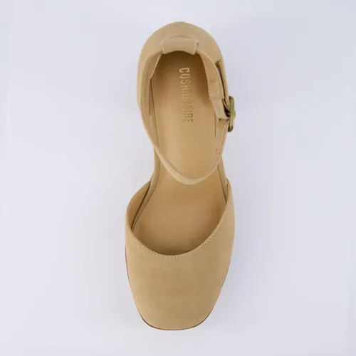 Vista 6 de CUSHIONAIRE Tacón de bloque de cuero curtido para mujer con acolchado de espuma viscoelástica, anchos disponibles