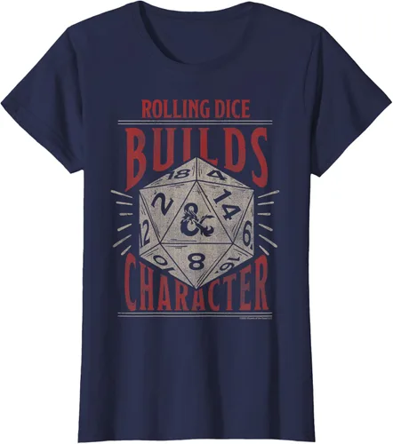 Vista 30 de Dungeons & Dragons Camiseta de manga corta con personajes Rolling Dice Builds, Negro