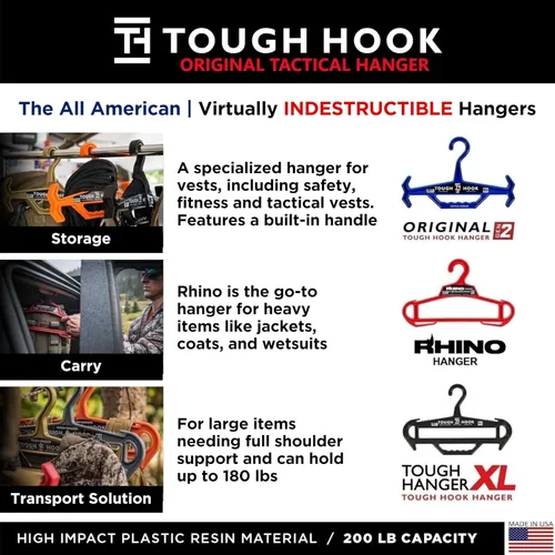 Vista 4 de Rhino Tough Hook - Perchas resistentes: chaleco con peso y armadura