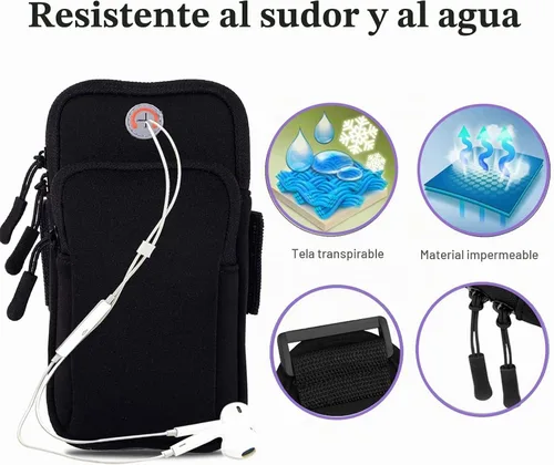 Vista 5 de Soporte para teléfono para correr iPhone 13, 12, 11 Pro Max, XS XR X 8, 7, 6 Plus SE, Mini Galaxy Ultra Edge S21, S20, Note 20, 10, bolsa